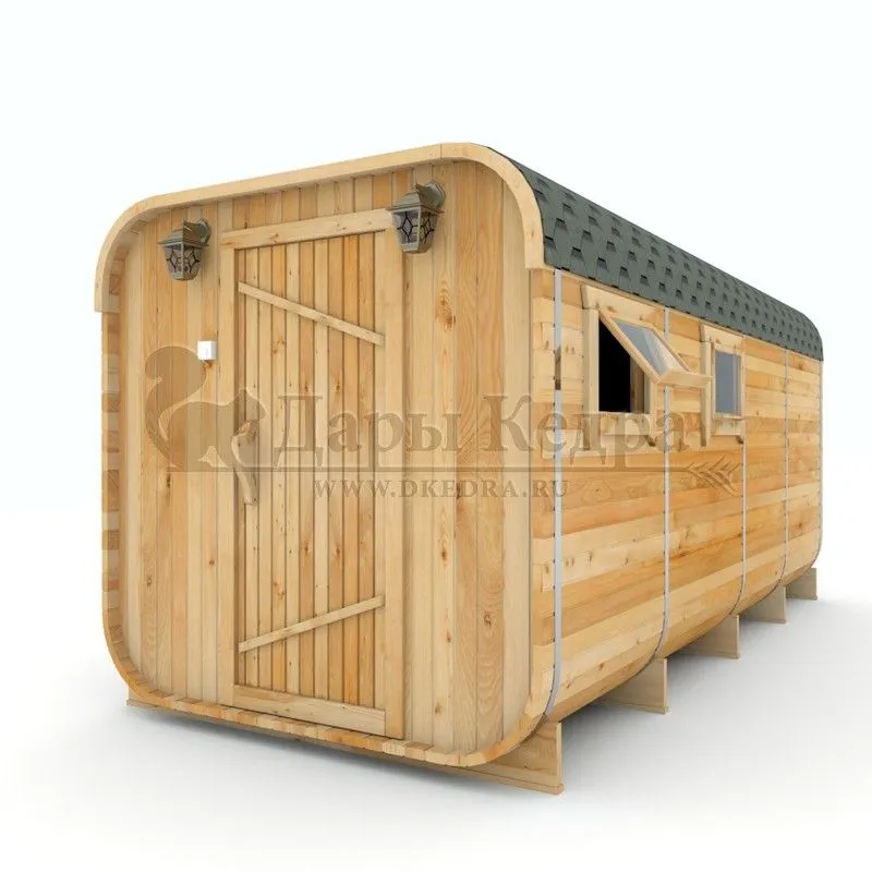 Баня-бочка квадро из кедра 6 метров