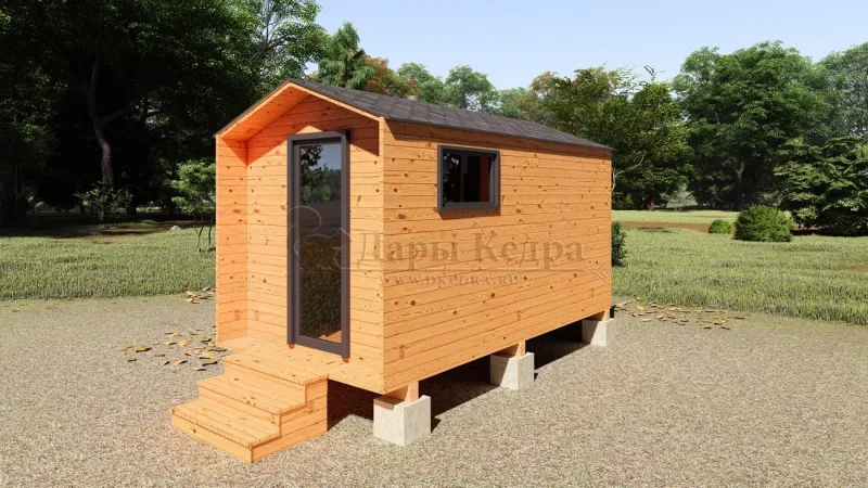 Каркасная баня «Барн» из кедра 4х2,2 метра