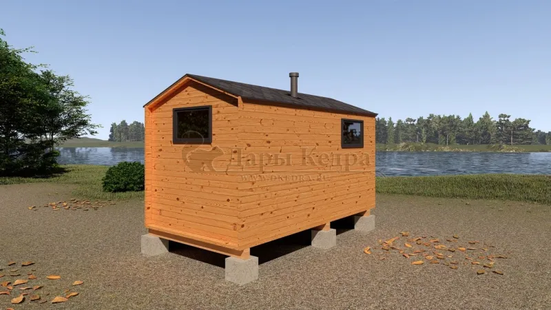 Каркасная баня «Барн» из кедра 4х2,2 метра